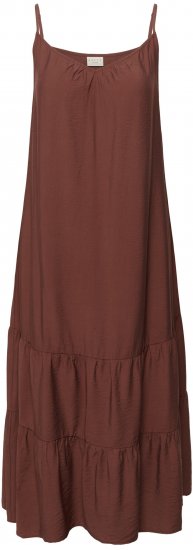 Kaffe Curve Emilia Dress Henna Brown - Maxi šaty - 