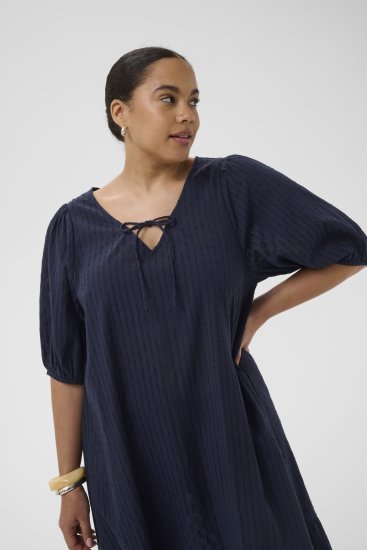 Kaffe Curve Thea Dress Midnight Marine - Maxi šaty - 