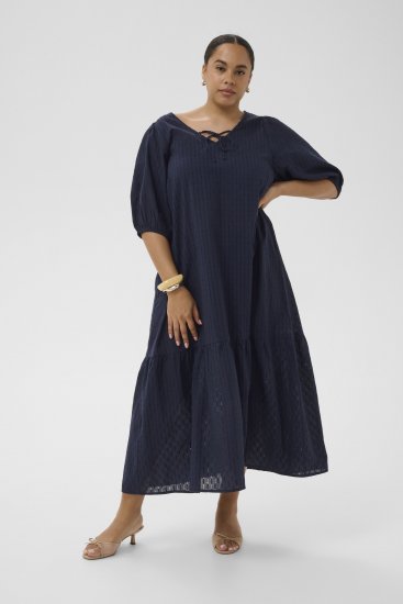 Kaffe Curve Thea Dress Midnight Marine - Maxi šaty - 