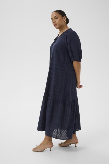 Kaffe Curve Thea Dress Midnight Marine - Maxi šaty - 