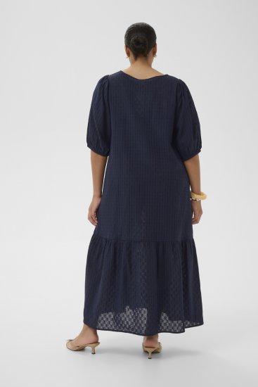 Kaffe Curve Thea Dress Midnight Marine - Maxi šaty - 
