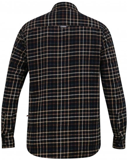 D555 Destin Checked Long Sleeve Shirt Black/Tan Check - Košile s dlouhým rukávem - 