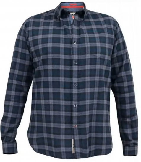 D555 Luton Checked Flanell Shirt Navy - Košile - Košile 2XL-10XL