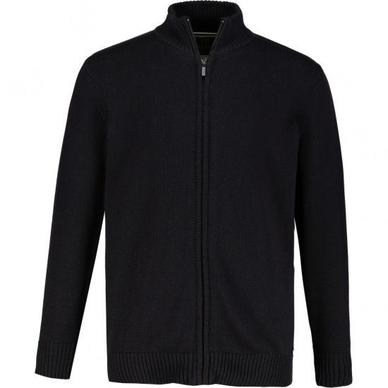 JP1880 Cardigan Knitted with Zipper Black TALL - PÁNSKÉ OBLEČENÍ MT-6XLT - TALL-velikosti