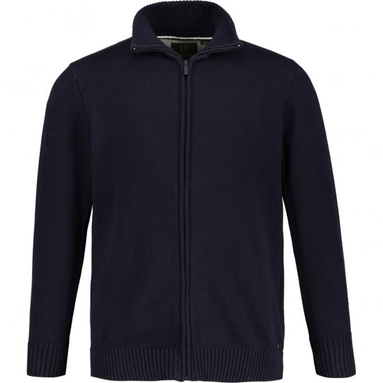 JP1880 Cardigan Knitted with Zipper Navy TALL - PÁNSKÉ OBLEČENÍ MT-6XLT - TALL-velikosti