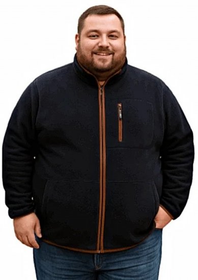 Espionage FL048 Microfleece Jacket Navy - Bundy - Bundy Nadměrné Velikosti - 2XL-8XL