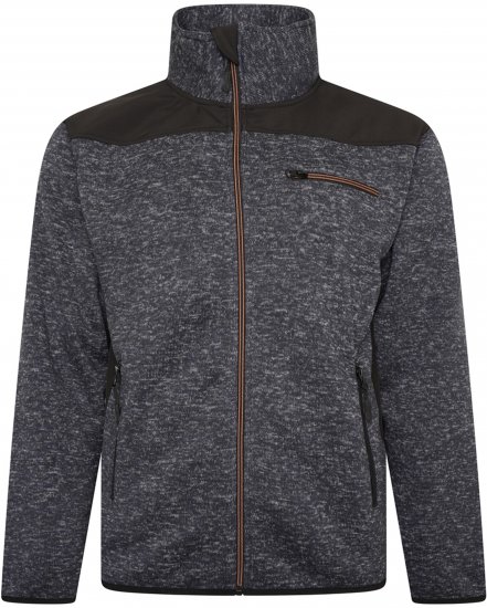 Kam jeans KV133 Twisted Marl Fleece Jacket Black - Bundy - Bundy Nadměrné Velikosti - 2XL-8XL