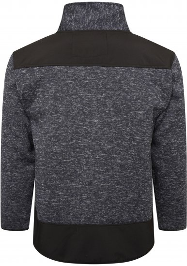 Kam jeans KV133 Twisted Marl Fleece Jacket Black - Bundy - Bundy Nadměrné Velikosti - 2XL-8XL
