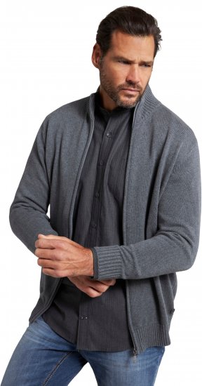 JP1880 Cardigan Knitted with Zipper Grey - Mikiny & mikiny s kapucí - Mikiny & Mikiny s kapucí 2XL-12XL
