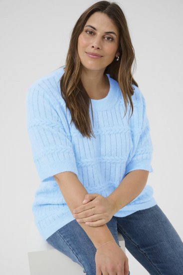 Kaffe Curve Minia Pullover Powder Blue Melange - Pletené svetry - 