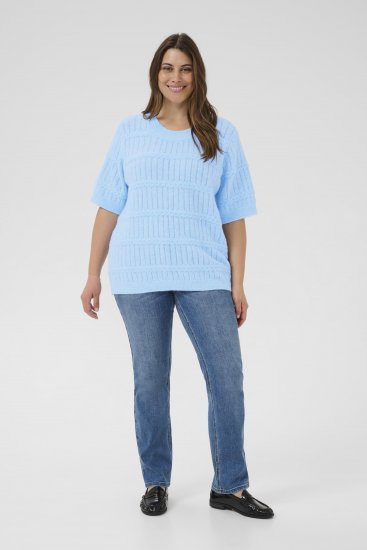 Kaffe Curve Minia Pullover Powder Blue Melange - Pletené svetry - 