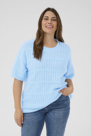 Kaffe Curve Minia Pullover Powder Blue Melange - Pletené svetry - 