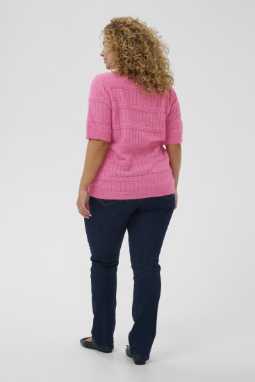 Kaffe Curve Minia Pullover Pink Power Melange - Pletené svetry - 