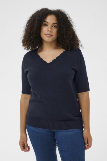 Kaffe Curve Leani Knitted Pullover Midnight Marine - Pletené svetry - 