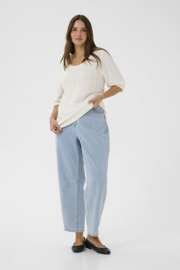 Kaffe Curve Lotia Pullover Chalk - Pletené svetry - 