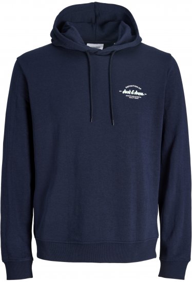 Jack & Jones Brandon Hoodie Blue - Mikiny & mikiny s kapucí - Mikiny & Mikiny s kapucí 2XL-12XL
