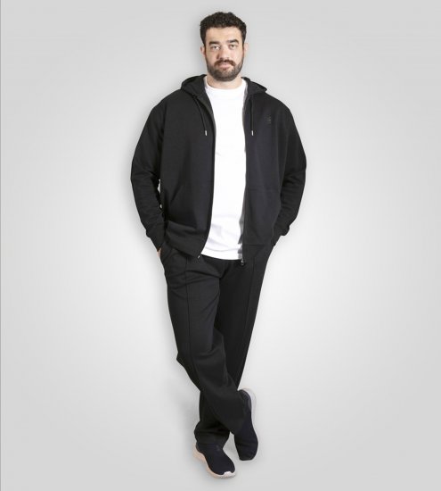 Duke Kenilworth Pin Tuck Sleeves Zip Through Hoodie Dark Navy TALL - TALL mikiny - 