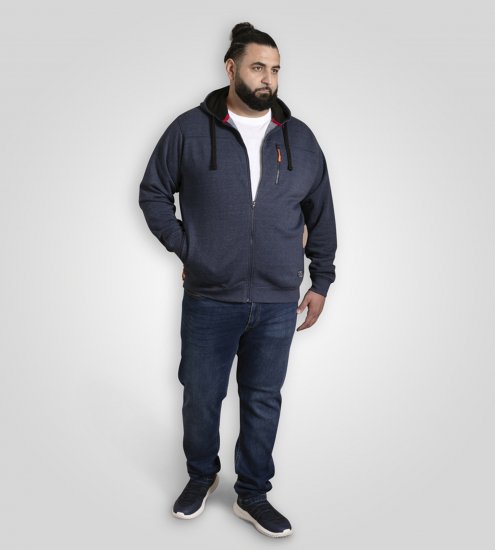 D555 Mansfield Hoodie with Zipper Navy - Mikiny & mikiny s kapucí - Mikiny & Mikiny s kapucí 2XL-12XL