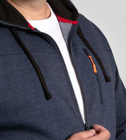 D555 Mansfield Hoodie with Zipper Navy - Mikiny & mikiny s kapucí - Mikiny & Mikiny s kapucí 2XL-12XL