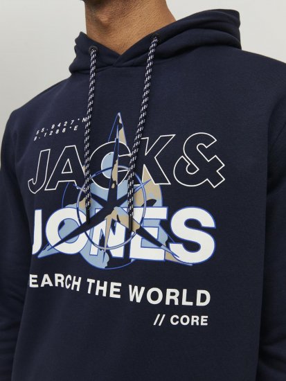 Jack & Jones Hunt Hoodie Navy - Mikiny & mikiny s kapucí - Mikiny & Mikiny s kapucí 2XL-12XL
