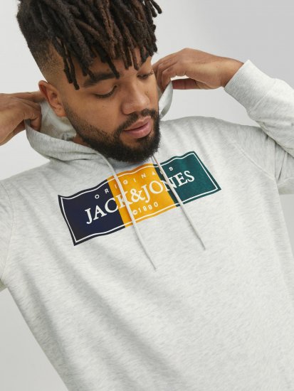 Jack & Jones Codyy Hoodie White - Mikiny & mikiny s kapucí - Mikiny & Mikiny s kapucí 2XL-12XL