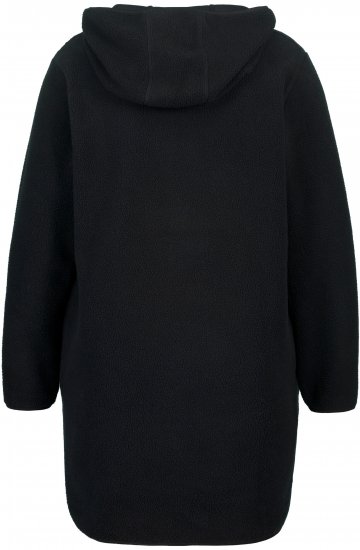 Ulla Popken Teddy Fleece Hooded Zip Neck Sweatshirt Black - Mikiny & mikiny s kapucí - 