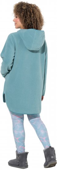 Ulla Popken Teddy Fleece Hooded Zip Neck Sweatshirt Ice Green - Mikiny & mikiny s kapucí - 