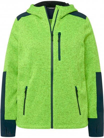 Ulla Popken Contrast Inserts Sweater Knit Hoodie Light Green - Mikiny & mikiny s kapucí - 