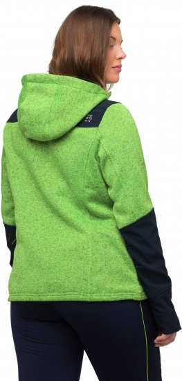 Ulla Popken Contrast Inserts Sweater Knit Hoodie Light Green - Mikiny & mikiny s kapucí - 