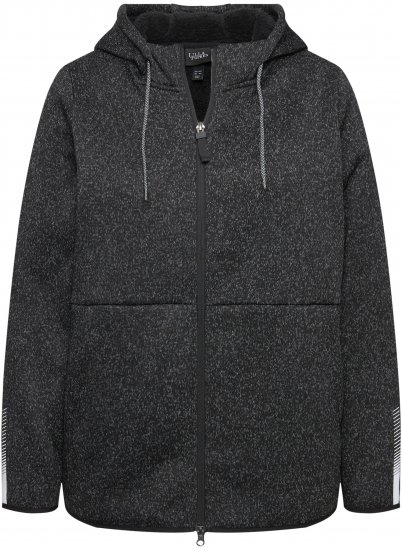 Ulla Popken Sweater Knit Fleece Hoodie Black - Mikiny & mikiny s kapucí - 