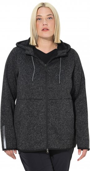 Ulla Popken Sweater Knit Fleece Hoodie Black - Mikiny & mikiny s kapucí - 