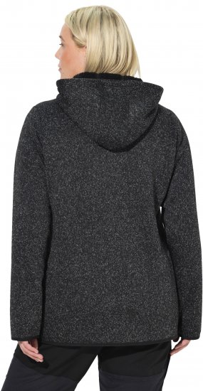 Ulla Popken Sweater Knit Fleece Hoodie Black - Mikiny & mikiny s kapucí - 