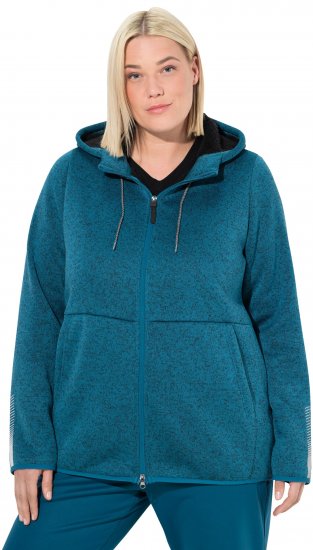 Ulla Popken Sweater Knit Fleece Hoodie Dark Petrol - Mikiny & mikiny s kapucí - 