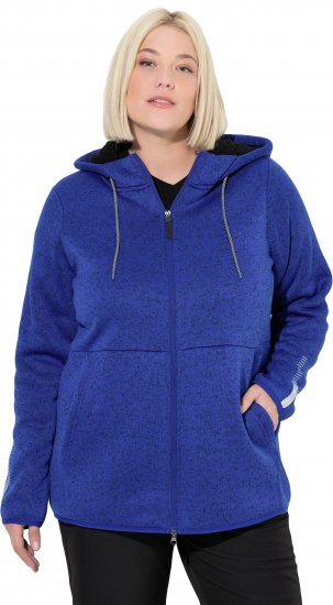 Ulla Popken Sweater Knit Fleece Hoodie Capri Blue - Mikiny & mikiny s kapucí - 