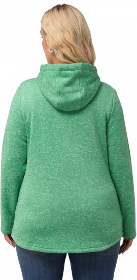 Ulla Popken Melange Knit Fleece Lined Hoodie Spring Green - Mikiny & mikiny s kapucí - 