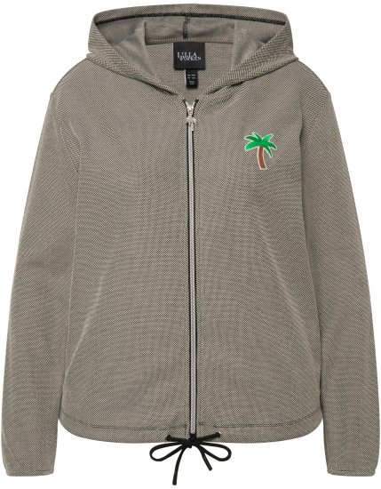 Ulla Popken Drawstring Hem Zip-Up Hoodie Grey - Mikiny & mikiny s kapucí - 
