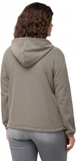 Ulla Popken Drawstring Hem Zip-Up Hoodie Grey - Mikiny & mikiny s kapucí - 