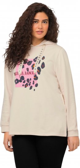 Ulla Popken REBEL LOVE Long Sleeve Graphic Hoodie Vanilla - Mikiny & mikiny s kapucí - 
