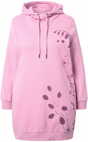 Ulla Popken Oversized Grass Graphic Hoodie Wildberry - Mikiny & mikiny s kapucí - 