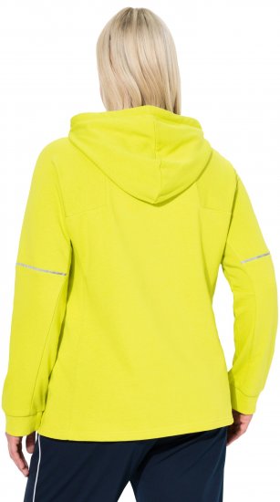 Ulla Popken Zippered Pocket and Reflective Piping Hoodie Green Apple - Mikiny & mikiny s kapucí - 