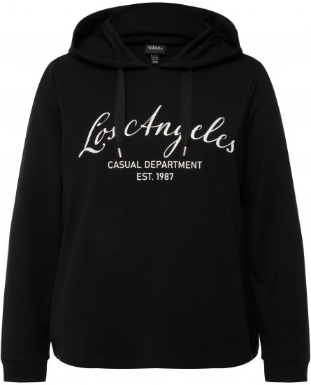 Ulla Popken City Name Graphic Hoodie Black - Mikiny & mikiny s kapucí - 