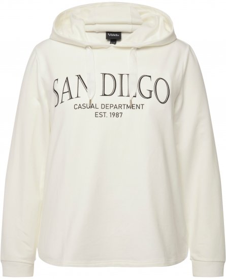 Ulla Popken City Name Graphic Hoodie Off-White - Mikiny & mikiny s kapucí - 