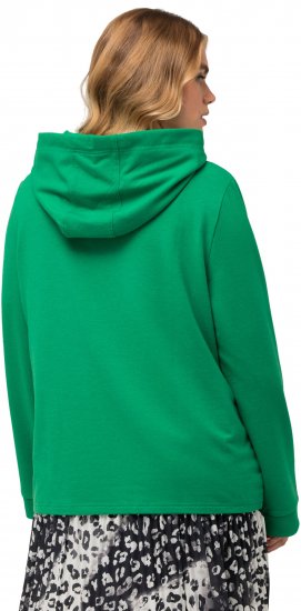 Ulla Popken City Name Graphic Hoodie Emerald Green - Mikiny & mikiny s kapucí - 