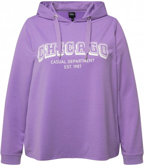 Ulla Popken City Name Graphic Hoodie Light Purple - Mikiny & mikiny s kapucí - 