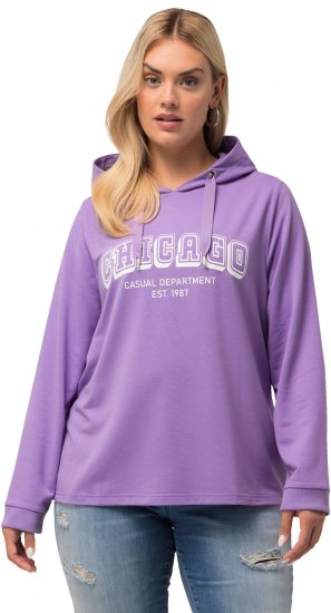 Ulla Popken City Name Graphic Hoodie Light Purple - Mikiny & mikiny s kapucí - 