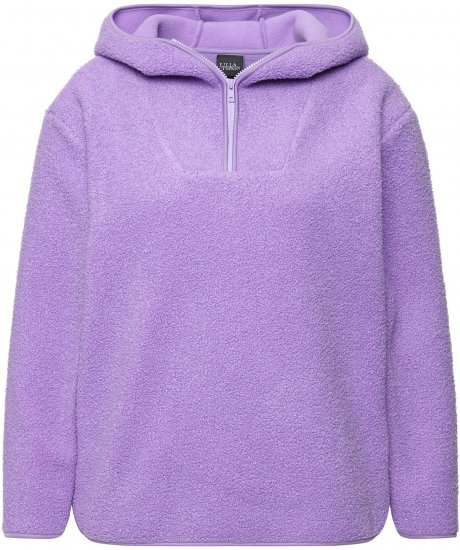 Ulla Popken Teddy Plush Long Sleeve Hoodie Pale Lilac - Mikiny & mikiny s kapucí - 