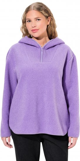 Ulla Popken Teddy Plush Long Sleeve Hoodie Pale Lilac - Mikiny & mikiny s kapucí - 