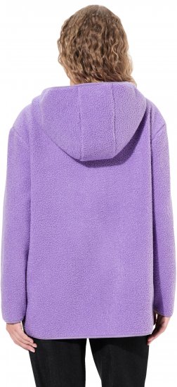 Ulla Popken Teddy Plush Long Sleeve Hoodie Pale Lilac - Mikiny & mikiny s kapucí - 