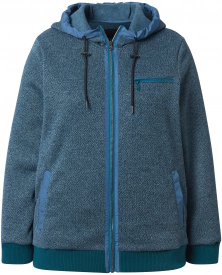 Ulla Popken Fleece-Lined Hoodie Dark Petrol - Mikiny & mikiny s kapucí - 