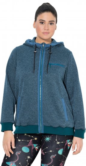 Ulla Popken Fleece-Lined Hoodie Dark Petrol - Mikiny & mikiny s kapucí - 